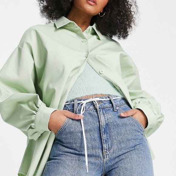 ASOS Design Mint Button Down Oversized Shacket Size 6 - Picture 7 of 7